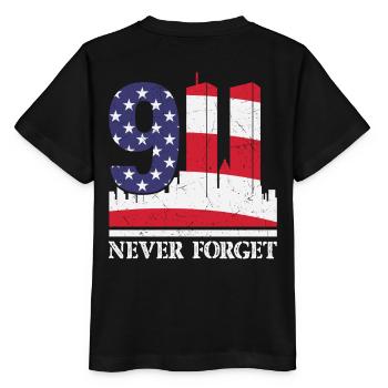 9-11 20 Never Forget Year Anniversary - Stanley/Stella MINI CREATOR Kids’ T-Shirt - black - Back - Mikhail (115cm)