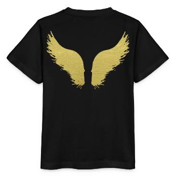 ailes,ailes d’ange,ailes,anges,anges gardiens,or - T-shirt bio MINI CREATOR Stanley/Stella Enfant - noir - Dos - Mikhail (115cm)