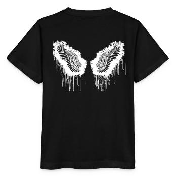 angelwings,flügel,aquarell,weiss,engelsflügel - Stanley/Stella Kinder T-Shirt MINI CREATOR  - Schwarz - Hinten - Mikhail (115cm)