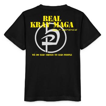 bad things Krav Maga - Stanley/Stella Kinder T-Shirt MINI CREATOR  - Schwarz - Hinten - Mikhail (115cm)
