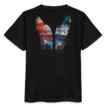 Angelwings,Ailes,Or,Ailes d’Ange,Métallique - T-shirt bio MINI CREATOR Stanley/Stella Enfant - noir - Dos - Mikhail (115cm)