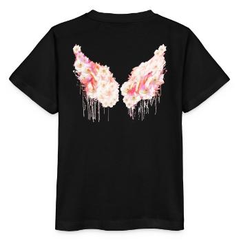 angelwings,flügel,magnolienl,blumen,engelsflügel - Stanley/Stella Kinder T-Shirt MINI CREATOR  - Schwarz - Hinten - Mikhail (115cm)