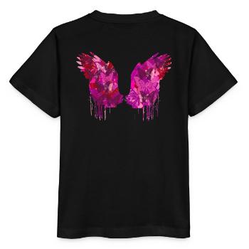Angelwings,Wings,Watercolor,Pink, Angel Wings - Stanley/Stella MINI CREATOR Kids’ T-Shirt - black - Back - Mikhail (115cm)