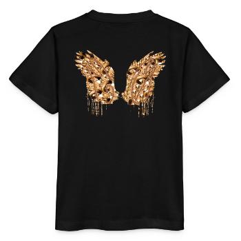 Angelwings,Wings,Watercolor,Gold,Angel Wings - Stanley/Stella MINI CREATOR Kids’ T-Shirt - black - Back - Mikhail (115cm)