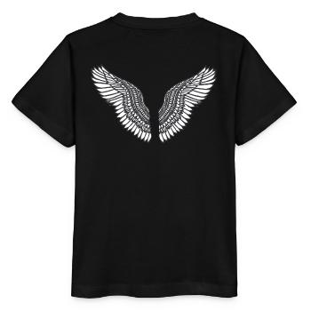 Angelwings,Ailes,Aquarelle,Blanc,Ailes d’ange - T-shirt bio MINI CREATOR Stanley/Stella Enfant - noir - Dos - Mikhail (115cm)