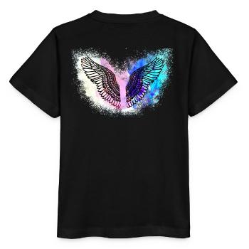 Angelwings,Wings,Aquarelle,Coloré,Angel Wings - T-shirt bio MINI CREATOR Stanley/Stella Enfant - noir - Dos - Mikhail (115cm)