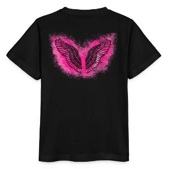 Angelwings,Wings,Watercolor,Pink,Angel Wings - Stanley/Stella MINI CREATOR Kids’ T-Shirt - black - Back - Mikhail (115cm)