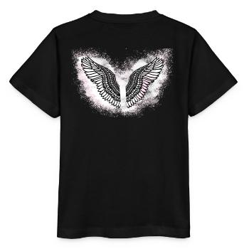 Angelwings,Ailes,Aquarelle,Blanc,Ailes d’ange - T-shirt bio MINI CREATOR Stanley/Stella Enfant - noir - Dos - Mikhail (115cm)