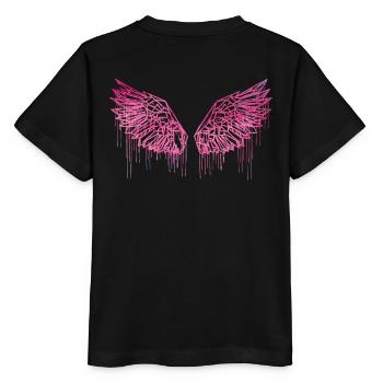 Angelwings,Wings,Watercolor,Pink,Angel Wings - Stanley/Stella MINI CREATOR Kids’ T-Shirt - black - Back - Mikhail (115cm)