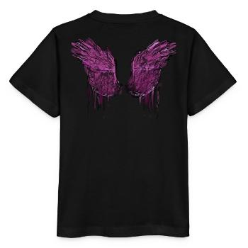 angelwings,wings,watercolor,darkangel,drawing - Stanley/Stella MINI CREATOR Kids’ T-Shirt - black - Back - Mikhail (115cm)