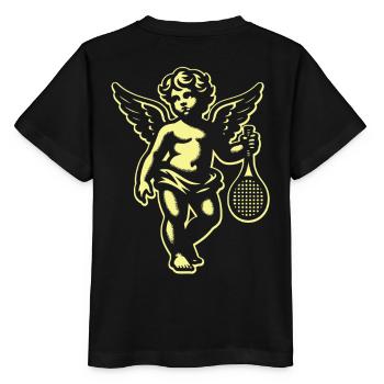 Tennis Design Shirt Angel Cherub Retro Renaissance - Stanley/Stella MINI CREATOR Kids’ T-Shirt - black - Back - Mikhail (115cm)