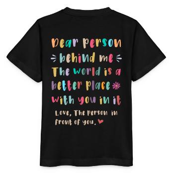 Chère personne derrière moi - T-shirt bio MINI CREATOR Stanley/Stella Enfant - noir - Dos - Mikhail (115cm)