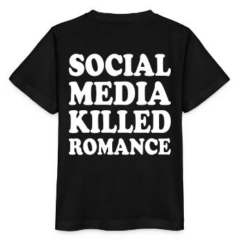 social media killed romance - Stanley/Stella MINI CREATOR Kids’ T-Shirt - black - Back - Mikhail (115cm)