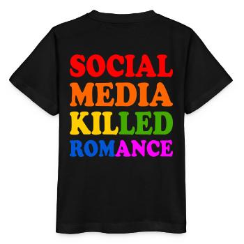 Social Media Killed Romance - Stanley/Stella MINI CREATOR Kids’ T-Shirt - black - Back - Mikhail (115cm)