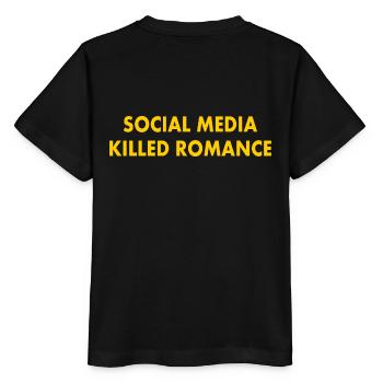 social media killed romance - Stanley/Stella MINI CREATOR Kids’ T-Shirt - black - Back - Mikhail (115cm)