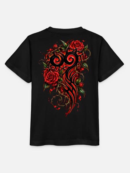 Crimson Heart Stammesrosen - Stanley/Stella Kinder T-Shirt MINI CREATOR - Schwarz