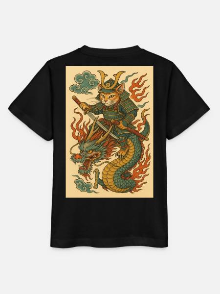 Ghost of a Warrior in Dragon Battle - Stanley/Stella MINI CREATOR Kids’ T-Shirt - black