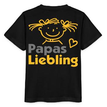 Papas Liebling mit Herz - Stanley/Stella Kinder T-Shirt MINI CREATOR  - Schwarz - Hinten - Mikhail (115cm)