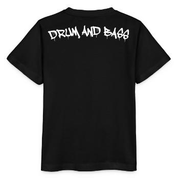DRUM AND BASS Graffiti Drippy Style Backprint - Stanley/Stella Kinder T-Shirt MINI CREATOR  - Schwarz - Hinten - Mikhail (115cm)