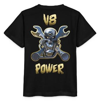 Moteur v8 Power Gold - T-shirt bio MINI CREATOR Stanley/Stella Enfant - noir - Dos - Mikhail (115cm)