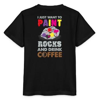 Steine bemalen Kunst Farben Geschenk - Stanley/Stella Kinder T-Shirt MINI CREATOR  - Schwarz - Hinten - Mikhail (115cm)
