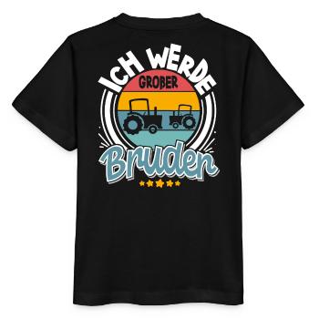 Ich Werde Großer Bruder Traktor - Stanley/Stella Kinder T-Shirt MINI CREATOR  - Schwarz - Hinten - Mikhail (115cm)