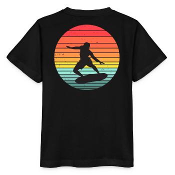 surfing, surfing, surfer - Stanley/Stella MINI CREATOR Kids’ T-Shirt - black - Back - Mikhail (115cm)
