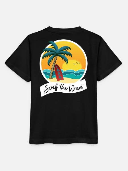 Surf the Wave - Stanley/Stella Kinder T-Shirt MINI CREATOR - Schwarz
