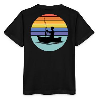 fishing, fisherman, fishing rod - Stanley/Stella MINI CREATOR Kids’ T-Shirt - black - Back - Mikhail (115cm)