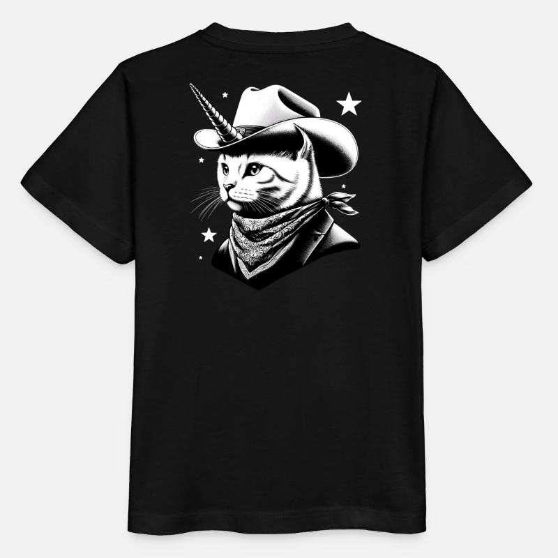 Cowboy-Katze-Einhorn - Stanley/Stella Kinder T-Shirt MINI CREATOR  - Schwarz
