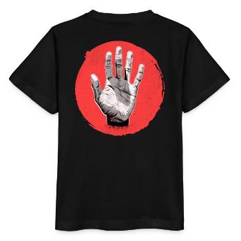 Bouldering Climbing Hand Injured Finger Logo Emblem - Stanley/Stella MINI CREATOR Kids’ T-Shirt - black - Back - Mikhail (115cm)