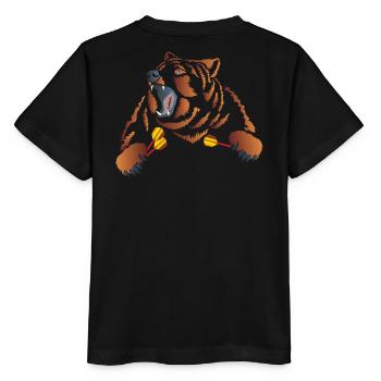 Wütender Braunbär mit Dartpfeile - Stanley/Stella Kinder T-Shirt MINI CREATOR  - Schwarz - Hinten - Mikhail (115cm)