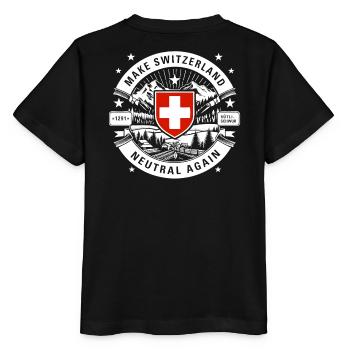 make Switzerland neutral again - Stanley/Stella Kinder T-Shirt MINI CREATOR  - Schwarz - Hinten - Mikhail (115cm)