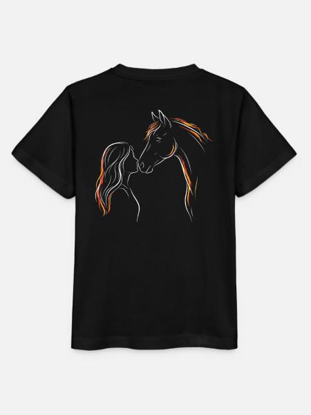 Pferdemädchen-Silhouette - Stanley/Stella Kinder T-Shirt MINI CREATOR - Schwarz