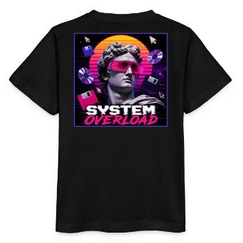 Vaporwave Synthwave Retro System Overload Art - Stanley/Stella MINI CREATOR Kids’ T-Shirt - black - Back - Mikhail (115cm)