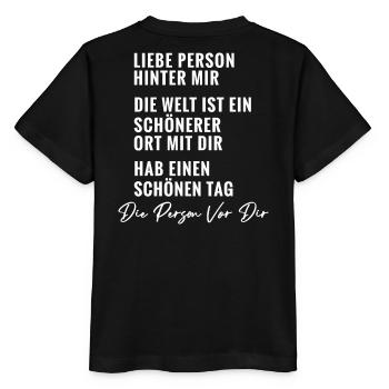 Person Hinter Mir - Stanley/Stella Kinder T-Shirt MINI CREATOR  - Schwarz - Hinten - Mikhail (115cm)