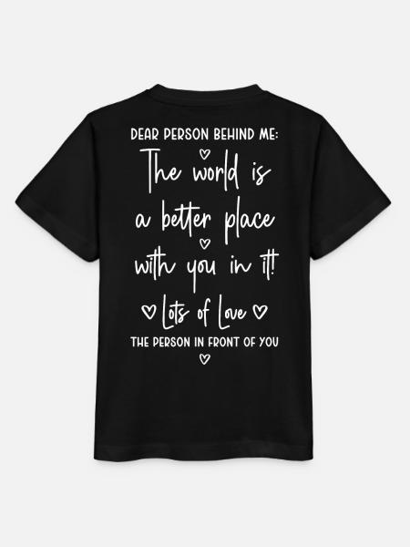 Dear Person behind me - Dear Person behind me - Stanley/Stella MINI CREATOR T-skjorte for barn - svart