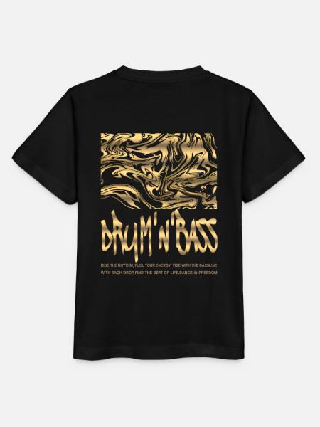 DNB Gold Flow Merch - outfit - Aesthetic - Stanley/Stella MINI CREATOR Kids’ T-Shirt - black