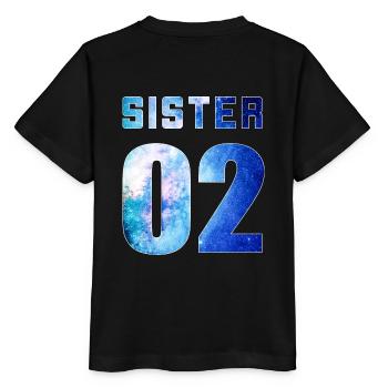 sister 01 sister 02 sister 03 Galaxy style - Stanley/Stella Kinder T-Shirt MINI CREATOR  - Schwarz - Hinten - Mikhail (115cm)