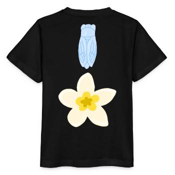 Cicada and Flower - Southern Summer Design - Stanley/Stella MINI CREATOR Kids’ T-Shirt - black - Back - Mikhail (115cm)