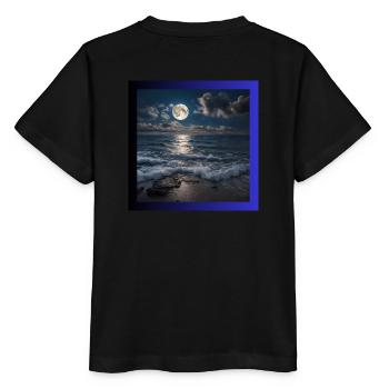 Pleine lune avec la mer - T-shirt bio MINI CREATOR Stanley/Stella Enfant - noir - Dos - Mikhail (115cm)