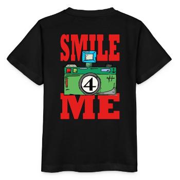 Smile for me - Retro Photo - BACKPRINT - T-shirt bio MINI CREATOR Stanley/Stella Enfant - noir - Dos - Mikhail (115cm)