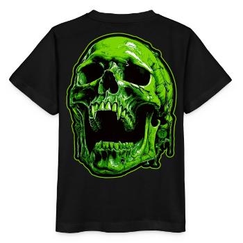 Crâne de vampire vert - T-shirt bio MINI CREATOR Stanley/Stella Enfant - noir - Dos - Mikhail (115cm)
