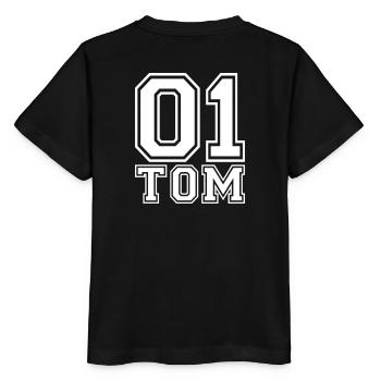 Tom - Name - Stanley/Stella Kinder T-Shirt MINI CREATOR  - Schwarz - Hinten - Mikhail (115cm)