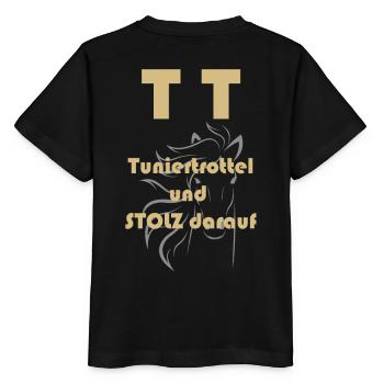 Competition idiot horse riding - Stanley/Stella MINI CREATOR Kids’ T-Shirt - black - Back - Mikhail (115cm)