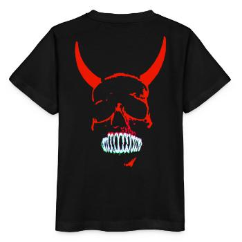 Néon du Crâne Démoniaque Rouge - T-shirt bio MINI CREATOR Stanley/Stella Enfant - noir - Dos - Mikhail (115cm)