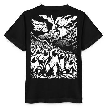 Waschbär Protest Vintage Street Art Design - Stanley/Stella Kinder T-Shirt MINI CREATOR  - Schwarz - Hinten - Mikhail (115cm)