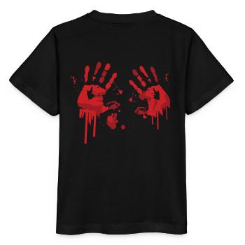 Motif Halloween effrayant de mains sanglantes - T-shirt bio MINI CREATOR Stanley/Stella Enfant - noir - Dos - Mikhail (115cm)