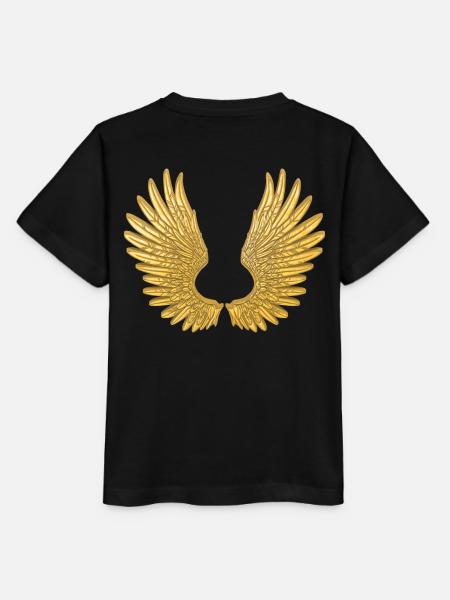 Flügel in Gold. Goldene Engelsflügel Flügel - Stanley/Stella T-shirt MINI CREATOR til børn - sort