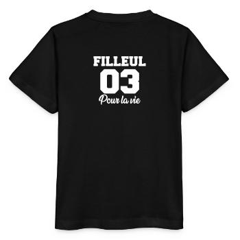 filleul 03 pour la vie - Stanley/Stella MINI CREATOR Kids’ T-Shirt - black - Back - Mikhail (115cm)
